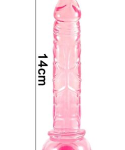 Alternative view of Lolita Shop Kemerli Esnek Pembe Jel Doku 14 Cm Belden Bağlamalı Anal Vajina Vantuzlu Realistik Takma Dildo Penis