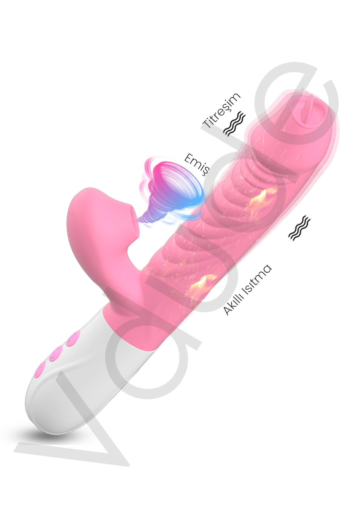 Vdude Isıtmalı, Emişli, ileri Geri Hareketli Ve Titreşimli V30 4’ü 1 Arada Akıllı Rabbit Vibratör
