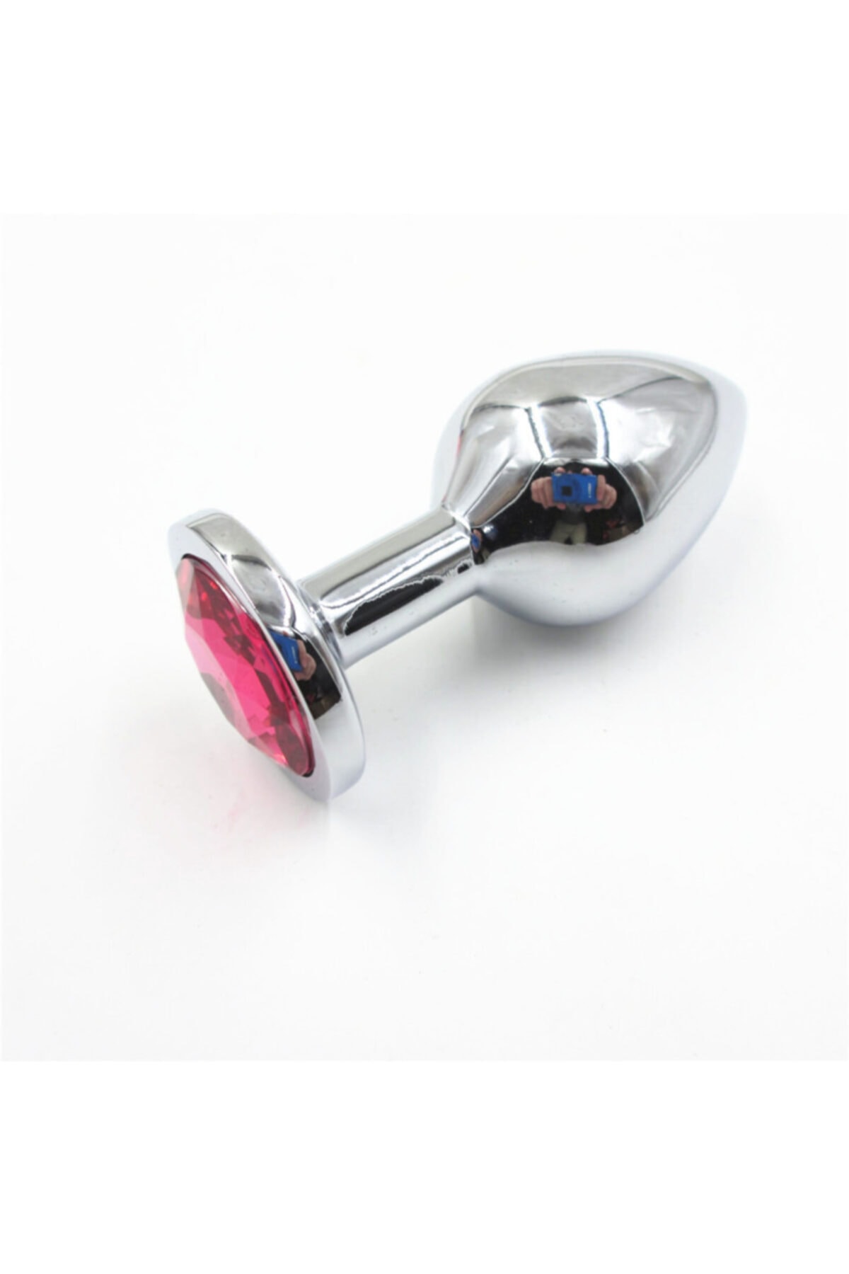 Lolita Shop Gümüş Metal Pembe Taşlı 8,2 Cm Lüks Anal Plug Ve Tıkaç