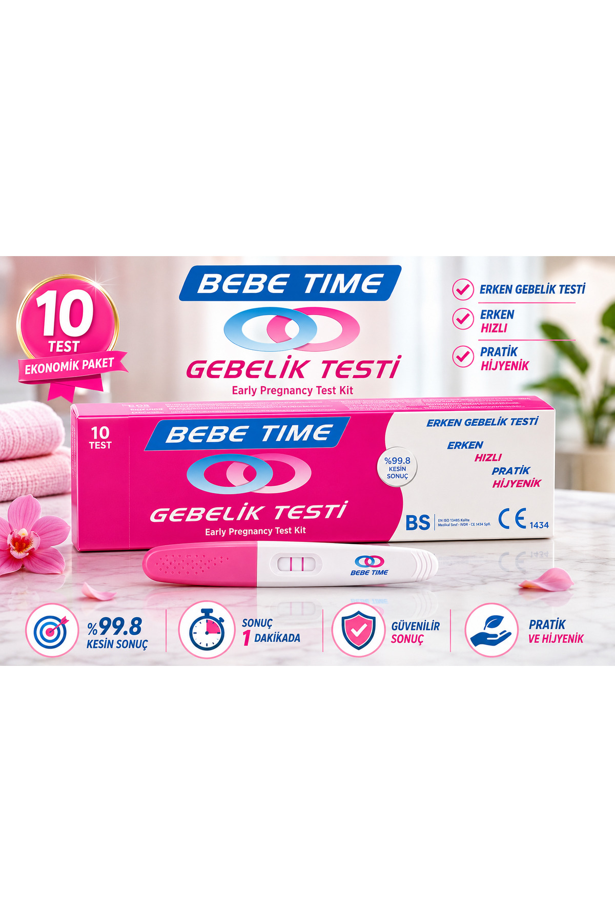 BEBE TIME GEBELİK TESTİ 10 ADET