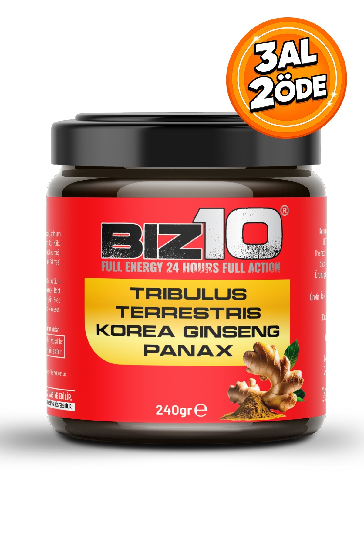 Biz10 Full Energy 24 Hours Full Action Biz10 Ginseng Atom Güç Kuvvet Macun Bitkisel Macunu Kavanoz 240 gr