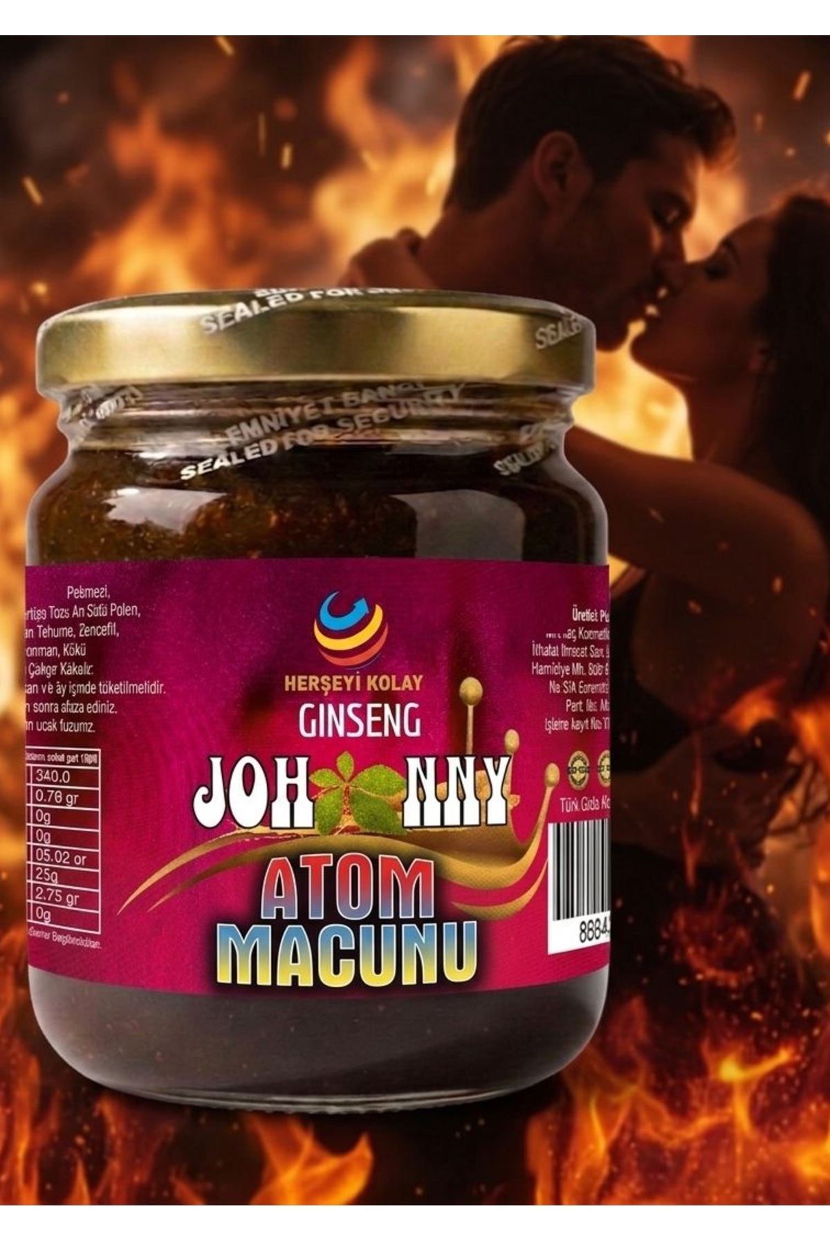 Herşeyi Kolay Ginseng, Çakşır Otu, Panax, Bitkisel Karışımlı Macun Macunu Net 240gr Johnny Atom Kuvvetli Macunu