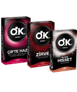 Okey 3 Kutu 3 Çeşit Prezervatif Çifte Haz Zirve Ultra Hisset