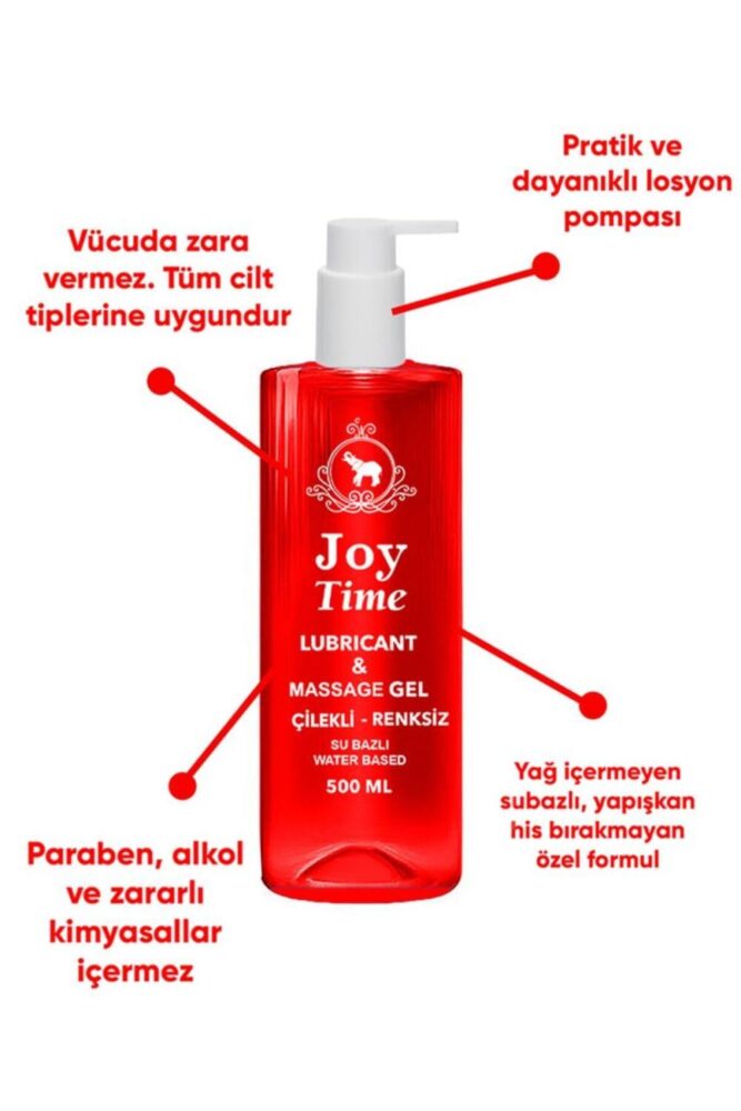 dibuvet Joy Time Kayganlaştırıcı Jel & Masaj Jeli 500ml Su Bazlı Çilekli Renksiz - Görsel 2