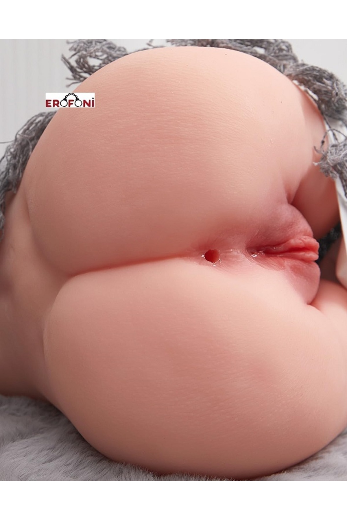 Erofoni Büyük Boy 3 KG Usb Şarjlı 28 CM Realistik 2 İşlevli Titreşimli Yapay Suni Vajina Kalça Mastürbatör