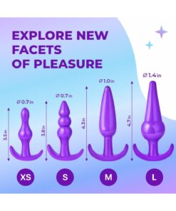 Lolita Shop Yüksek Kaliteli Jel Dokulu 4 Farklı Model Ve Ölçülerde Genişletici Alıştırıcı Açıcı Anal Plug Set - Görsel 3