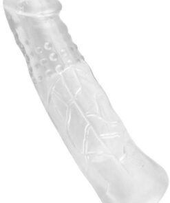 Lolita Shop Dolgulu 5 Cm Uzatmalı Esnek Şeffaf Silikon Dokuda Klitoris Nokta Uyarıcılı Özellikli Penis Kılıfı