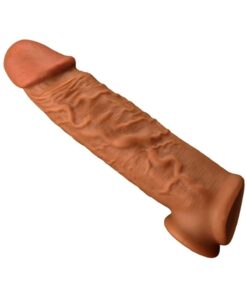 Genel Markalar Gerçekçi Penis Dokusunda 3,5 Cm Uzatmalı Testis Destekli Ultra Yumuşak Realistik Penis Kılıfı