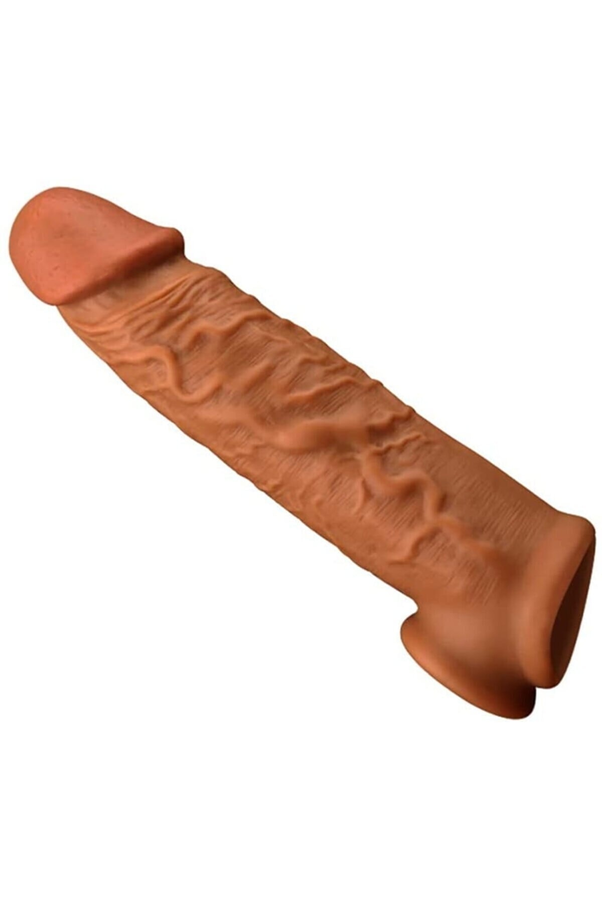 Genel Markalar Gerçekçi Penis Dokusunda 3,5 Cm Uzatmalı Testis Destekli Ultra Yumuşak Realistik Penis Kılıfı