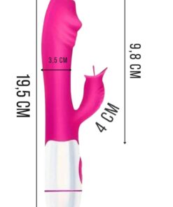 Lolita Shop Çift Motorlu Dil Atabilen Klitoris Uyarıcılı Usb Şarjlı 30 Mod Titreşimli Silikon Teknoloji Vibratör - Görsel 3