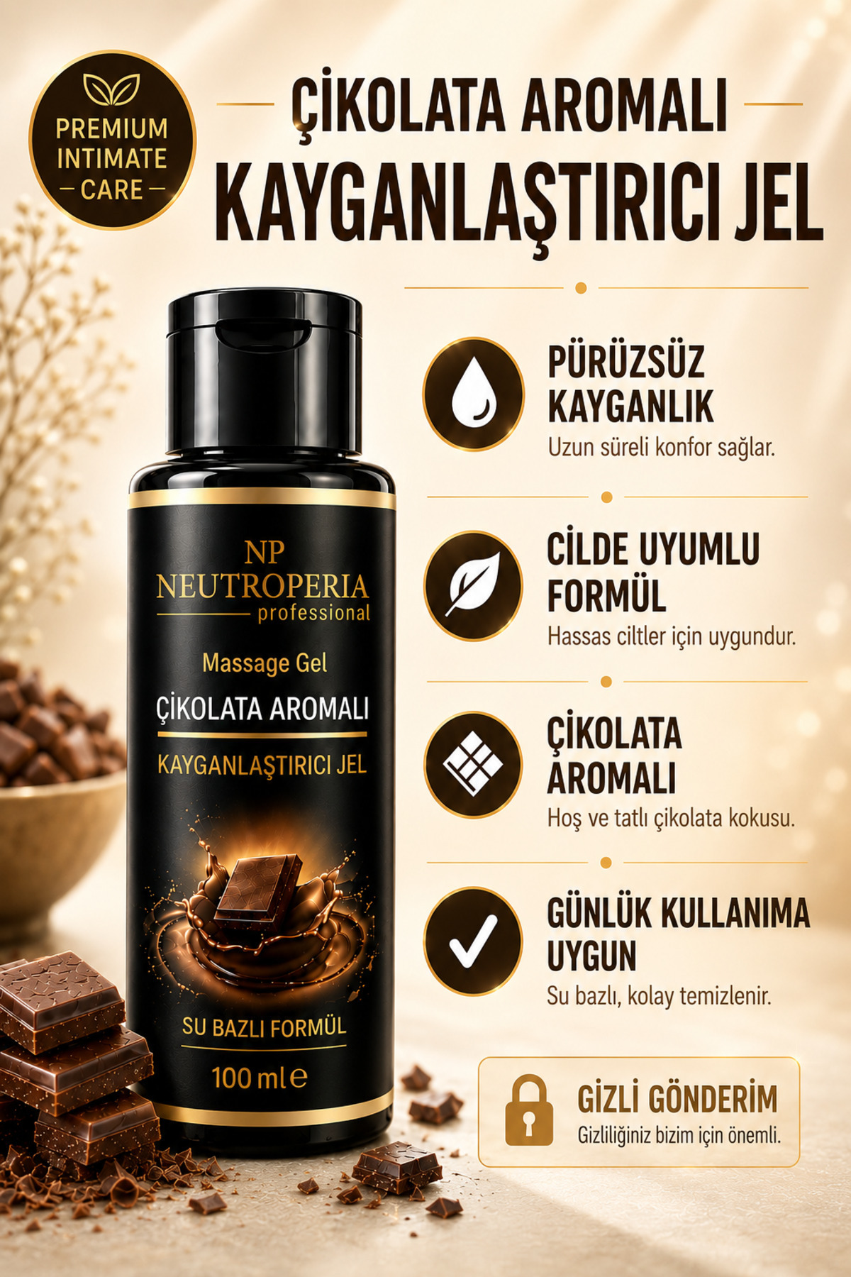 NP Neutroperia Professional Çikolata Aromalı Yenilebilir Kayganlaştırıcı Jel 100 ml