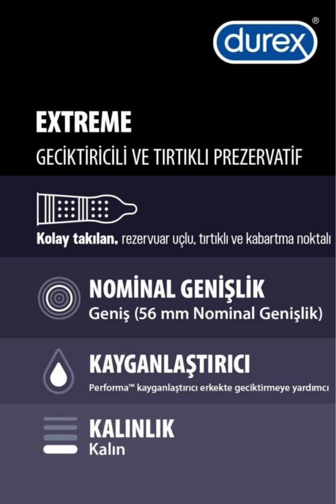 Durex Extreme Geciktiricili Prezervatif 30 Lu X 2 Adet (60 Adet) - Görsel 3