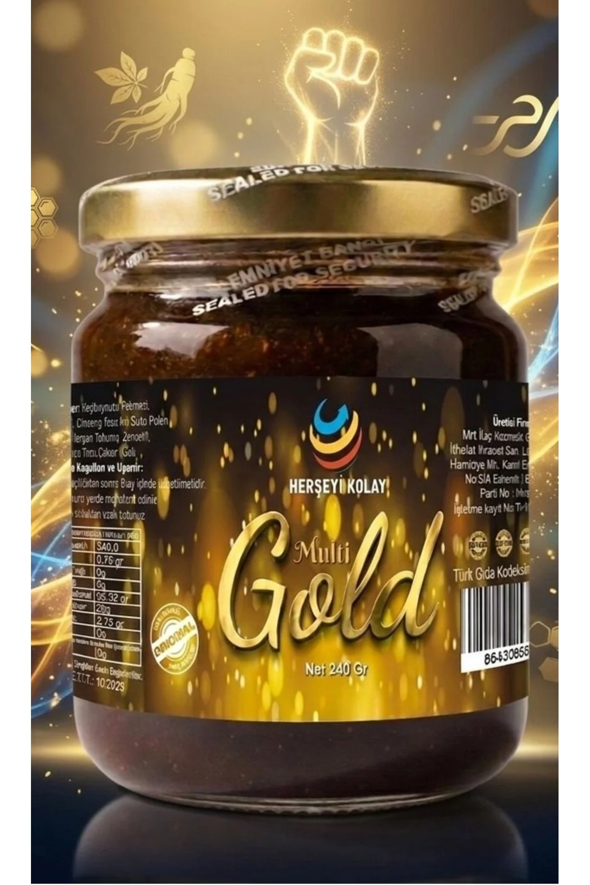 Herşeyi Kolay Multigoldd Ginsengli Macun 240gr Atom Bitkisel Macunu Epimedyumlun İçermez ! Kuvvetli Macunu
