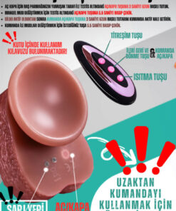 Alternative view of Erotica Şarjlı Isıtmalı İleri Geri Hareketli Realistik Dildo Kumandalı Titreşimli Yapay Penis Vibratör 21 CM