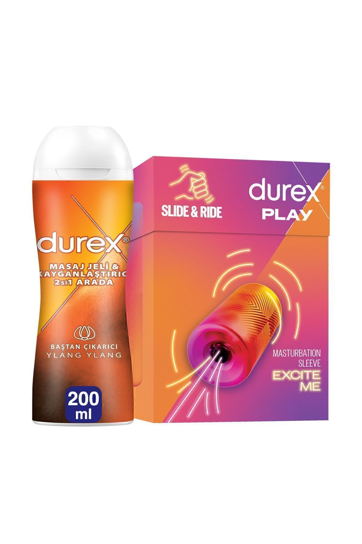 Durex Manuel Mastürbatör, Esnek ve Yumuşak + Ylang Ylang 2si 1 Arada Kayganlaştırıcı & Masaj Jeli 200ml