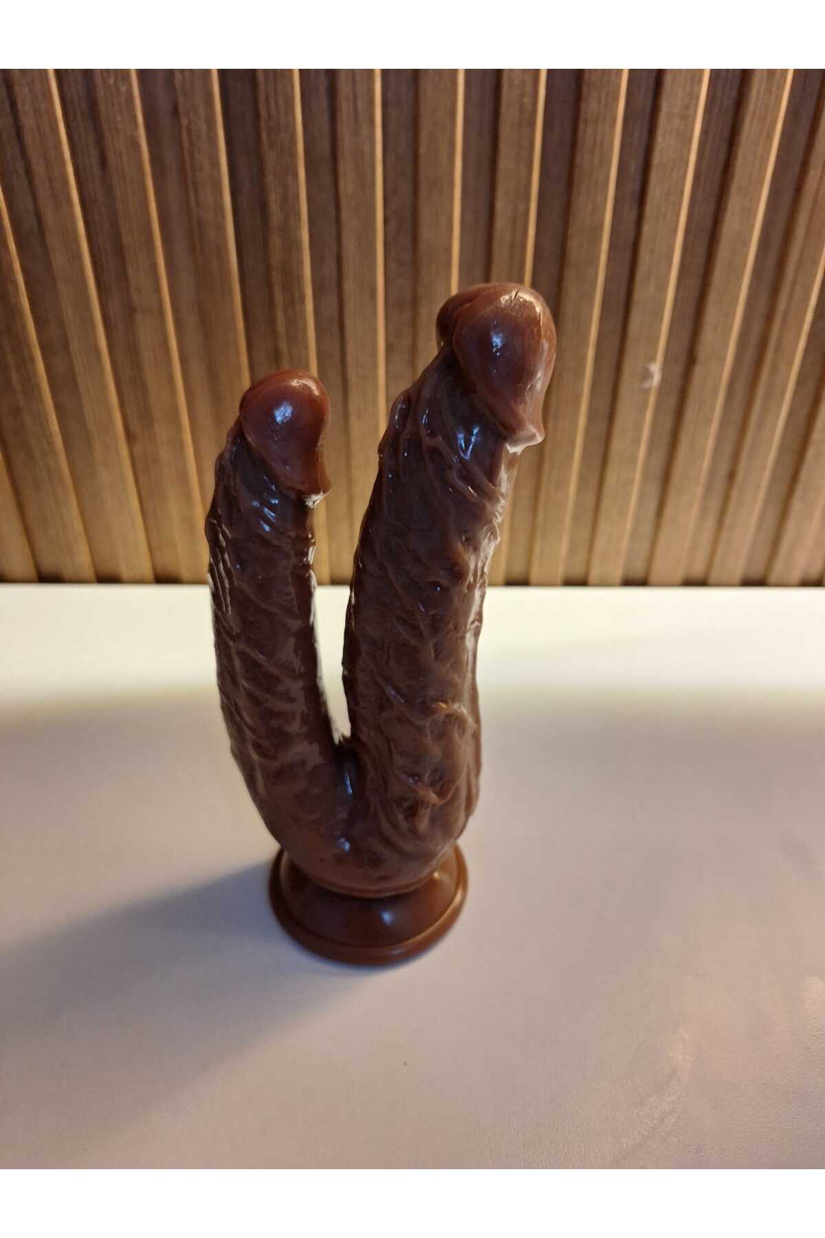 Greenport Suni Yapay Çift Başlı İki Başlı Dildo Penis 19 Cm Ve 16 Cm Anal Vajina Uyumu Erotik Shop