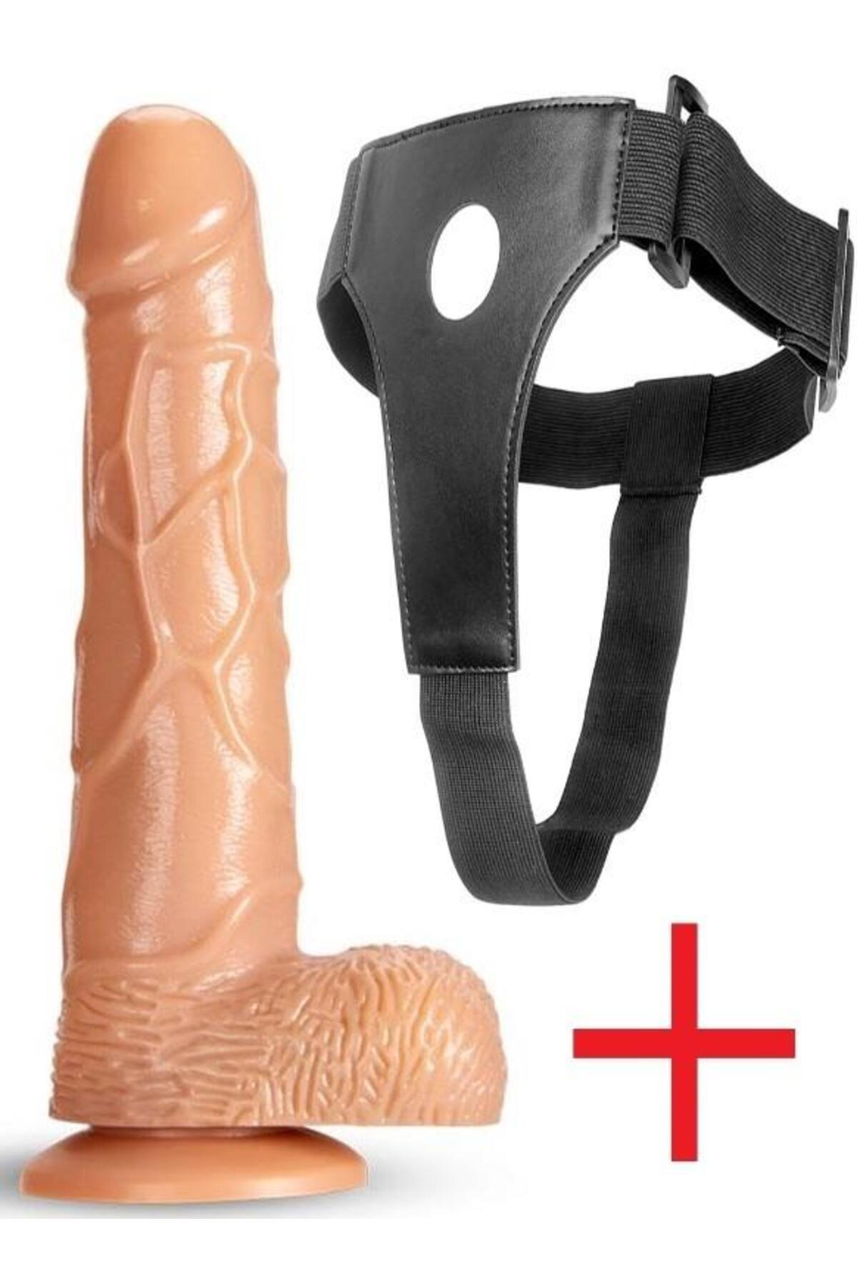 Lolita Shop Belden Bağlamalı Gerçekçi Yumuşak Dokuda Deri Kemerli Penis 19.5 Cm Takma Vantuzlu Realistik Dildo
