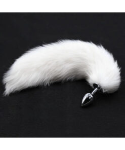 Alternative view of sex toys Beyaz Tilki Kuyruğu Anal Plug – Metal Malzeme, Gizli Paketleme,