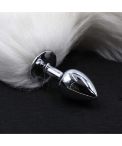 sex toys Beyaz Tilki Kuyruğu Anal Plug – Metal Malzeme, Gizli Paketleme, - Görsel 3
