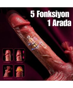 Lolita Shop İleri Geri Hareketli Titreşimli Isıtmalı Dil Atabilen Uzaktan Kumandalı Şarjlı Realistik Vibratör - Görsel 3