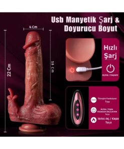 Alternative view of Lolita Shop İleri Geri Hareketli Titreşimli Isıtmalı Dil Atabilen Uzaktan Kumandalı Şarjlı Realistik Vibratör