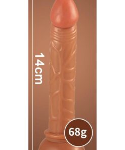 Lolita Shop Gerçekçi Yumuşak Dokuda 13.5 Cm Penis Anal Ve Vajina Kullanılabilen Melez Vantuzlu Realistik Dildo - Görsel 3