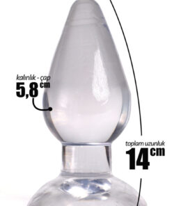 Alternative view of FEMSTAR Büyük ve Kalın Şeffaf 14 cm Jel Anal Plug Yumuşak ve Esnek Jel Dokuda Transparan Vantuzlu Anal Tıkaç