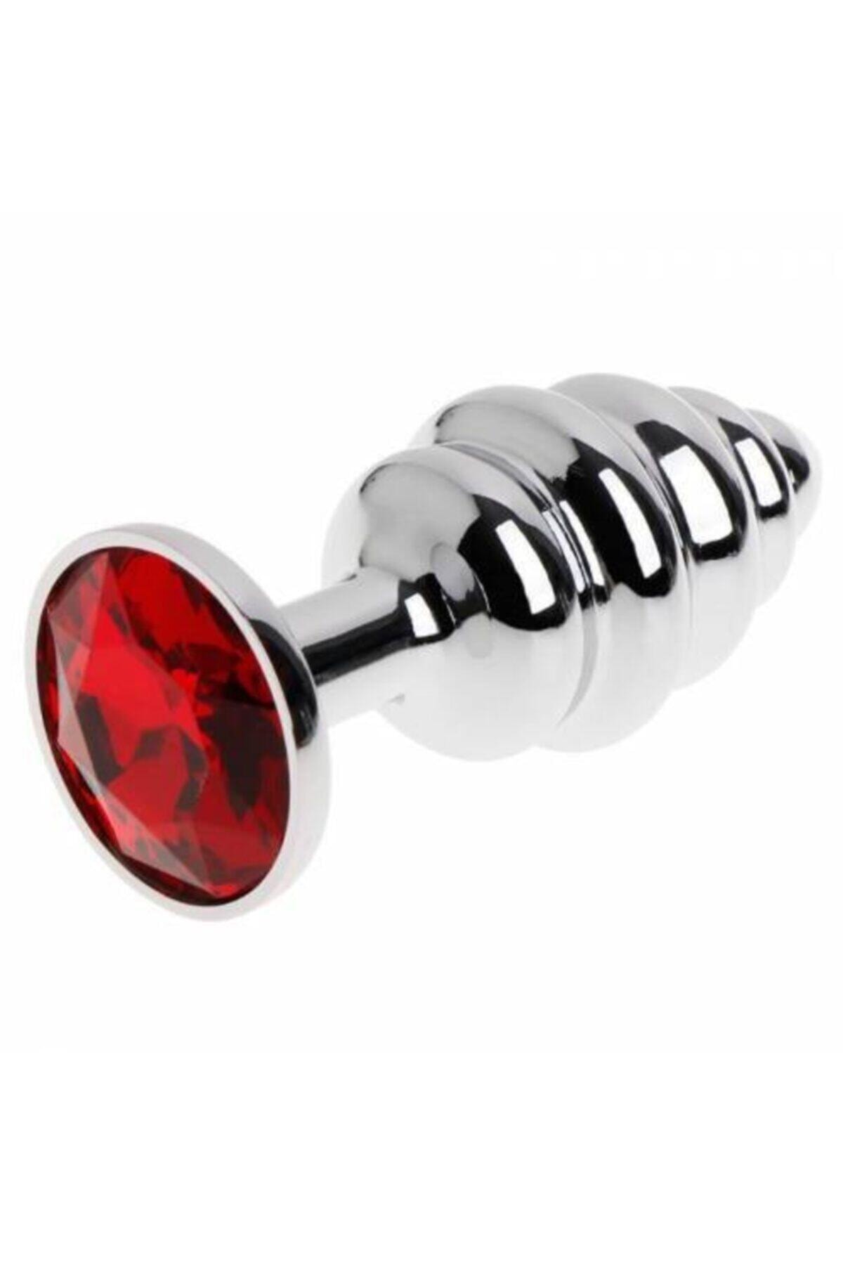 vibra Krom Kaplama Metal Anal Plug Elmas Taşlı Tıkaç ve Saklama Kılıfı