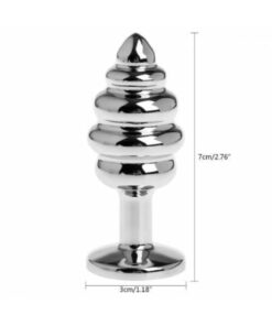 vibra Krom Kaplama Metal Anal Plug Elmas Taşlı Tıkaç ve Saklama Kılıfı - Görsel 3