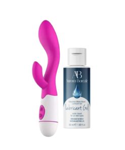 AuroraBoreale Mor Renk Titreşimli 8 Fonksiyonlu Dildo Cilt Dostu Vibratör ve Kayganlaştırıcı Seti