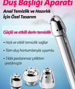 FEMSTAR Paslanmaz Çelik Anal Temizlik Seti Çelik Duş Başlığı Bölgesi Temizleyici Hijyen Hazırlık Lavman