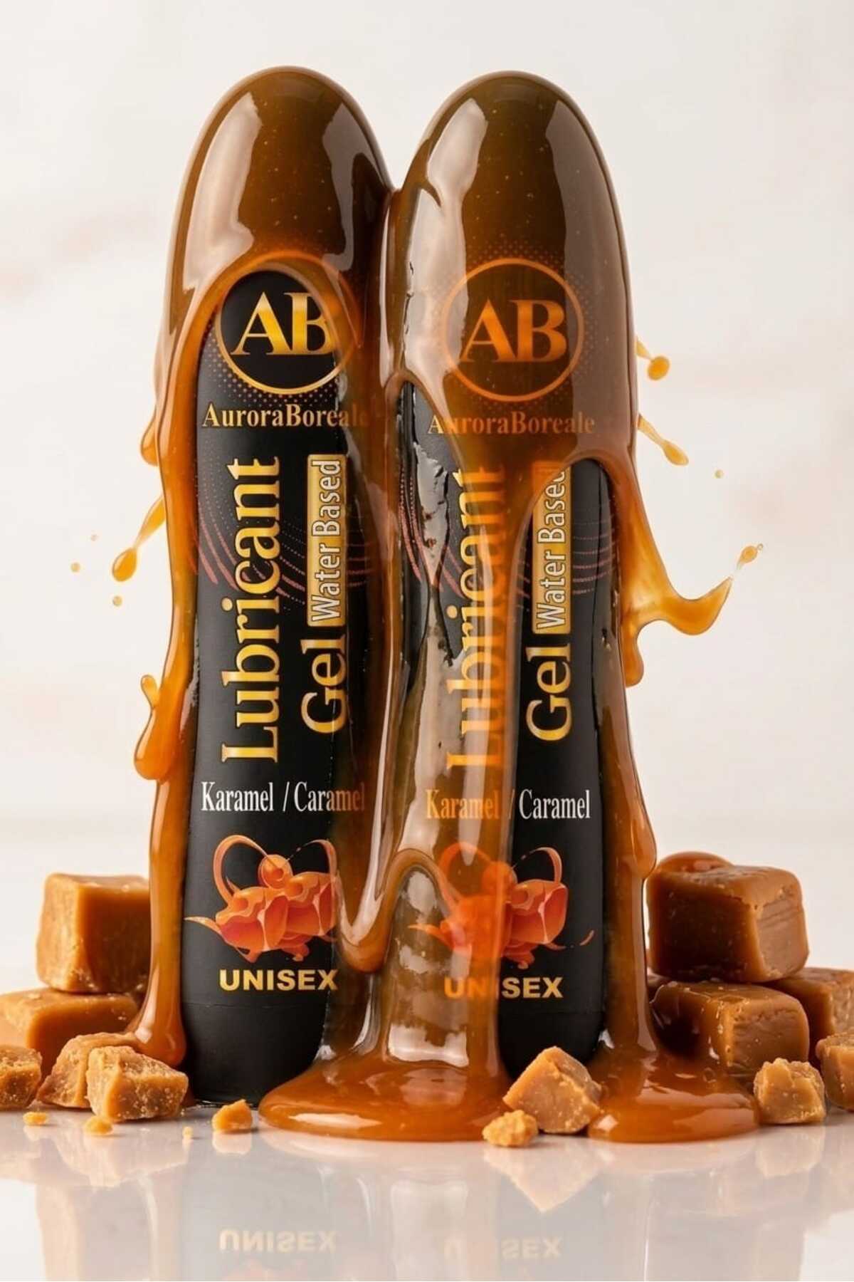 AuroraBoreale Karamel Aromalı Yenilebilir Kayganlaştırıcı Jel Lubricant Gel 250 ML 2 li Set