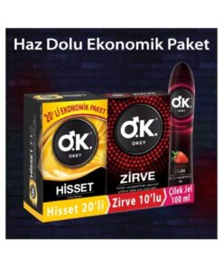 Alternative view of Okey Prezervatif Hisset 20'li Zirve 10'lu Çilek Kayganlaştırıcı Jel 100 ml