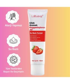 Lolita Shop 2'li Fırsat Paketi Çilekli Su Bazlı 200 ML Aromalı Kaydırıcı Yenilebilir Kayganlaştırıcı Jel Seti - Görsel 3