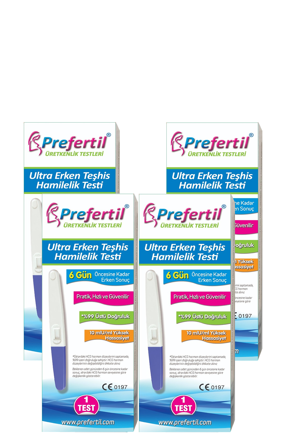 Prefertil Ultra Erken Teşhis Gebelik/hamilelik Testi - [ 4 Test ]
