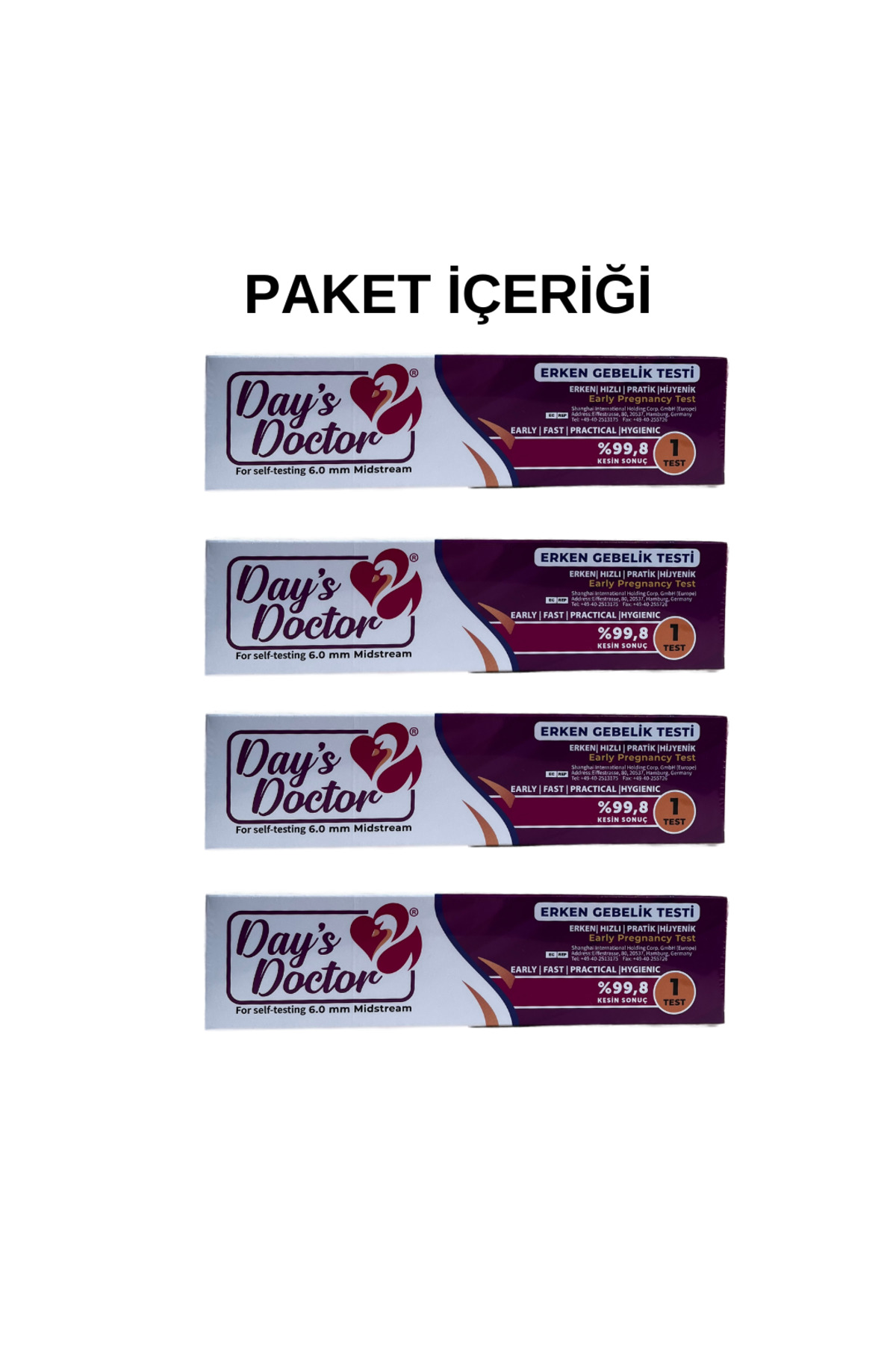 DAY''S DOCTOR Erken Gebelik Testi 4 Adet Hızlı Pratik Hijyenik