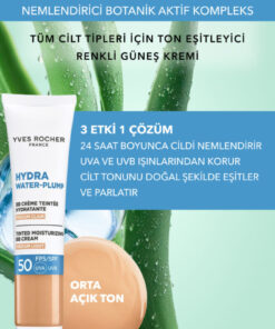 Alternative view of Yves Rocher BB Krem 50 SPF - Ton Eşitleyici Renkli Nemlendirici Güneş Kremi - Hydra Water Plump - Açık Orta 40ML