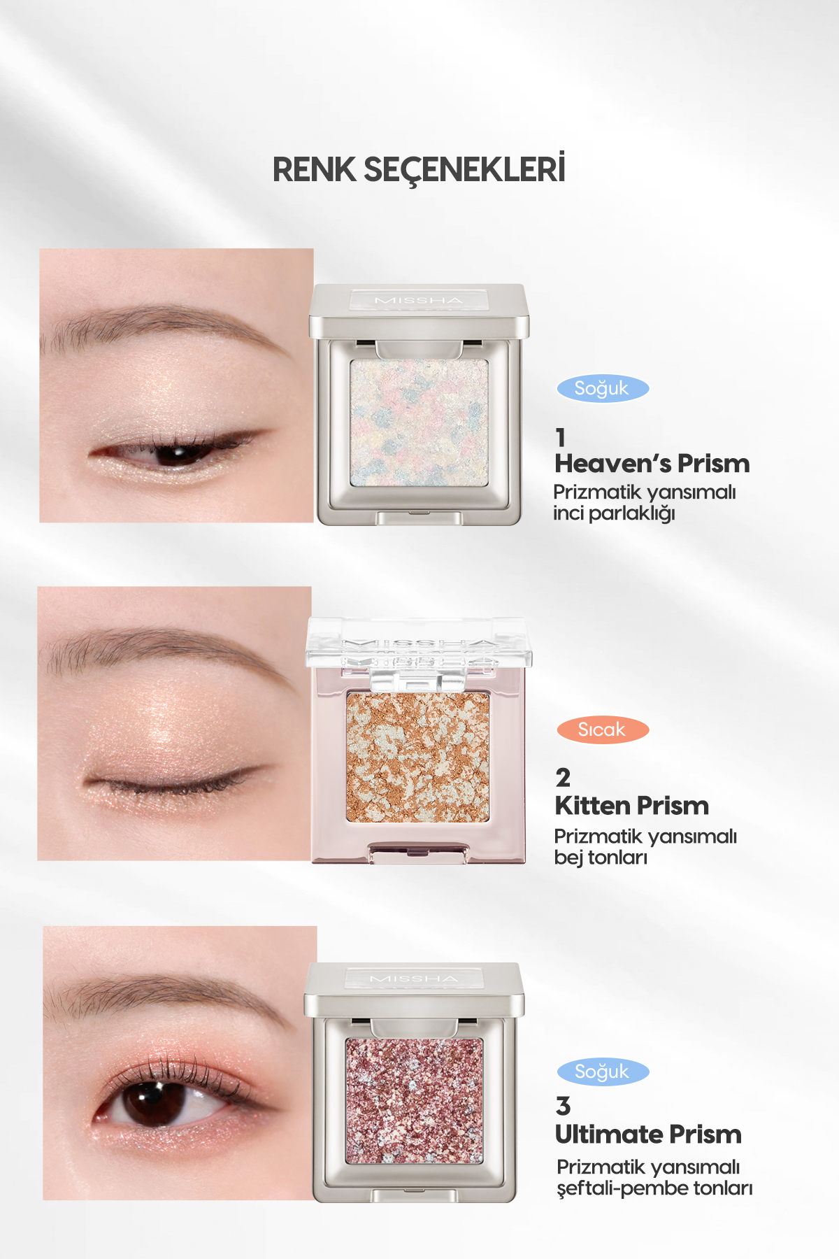 Missha Topaklanmayan, El Yapımı Glitter Far Modern Shadow Glitter Prism (No.1 Heaven's Prism) - Görsel 3