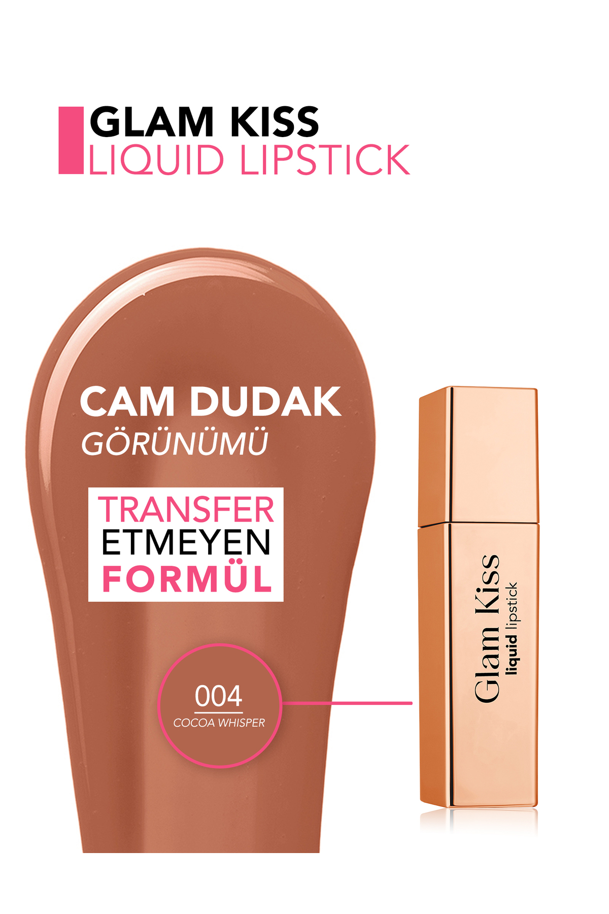 Flormar Glam Kiss Yüksek Pigmentli & Nemlendirici Cam Dudak Görünümlü Parlak Bitişli Ruj - Görsel 3