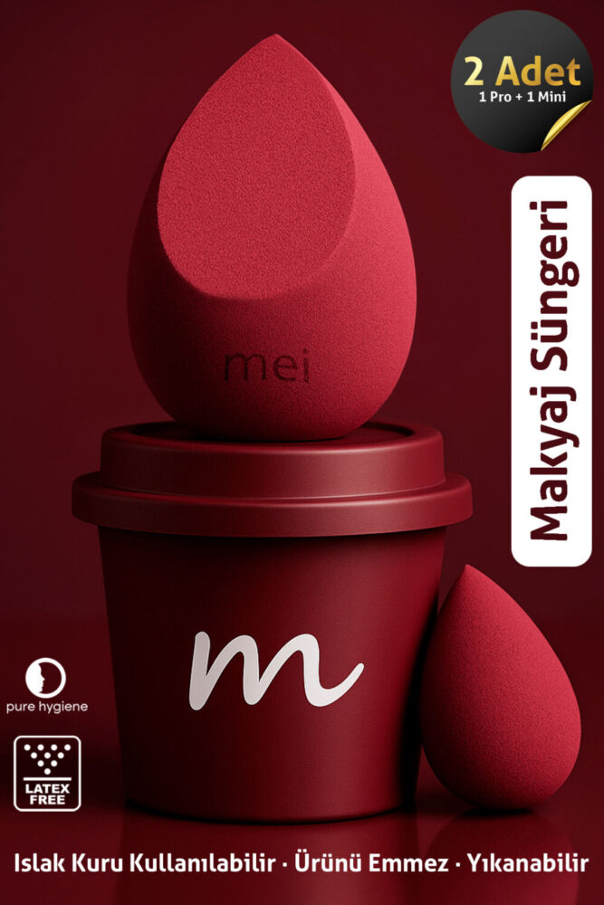 mei Makyaj Süngeri Fondöten Emmeyen Sponge Coffee Cup Hijyenik Merlot Pro 1 Mini