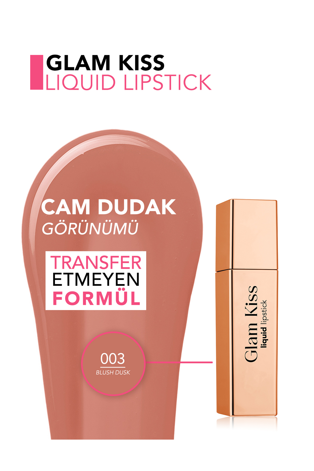 Flormar Glam Kiss Yüksek Pigmentli & Nemlendirici Cam Dudak Görünümlü Parlak Bitişli Ruj - Görsel 3