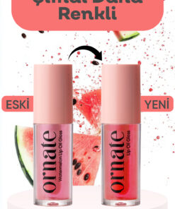 ORNATE Watermelon Lip Oil Gloss Dolgunlaştırıcı Efekt, Nemlendirici, Parlatıcı Simli Dudak Yağı Karpuz 5 ml - Görsel 3