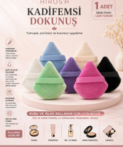 HİROS'H 1 Adet Üçgen Pudra Fondöten Bb Krem Uygulama Süngeri Yıkanabilir Makyaj Süngeri