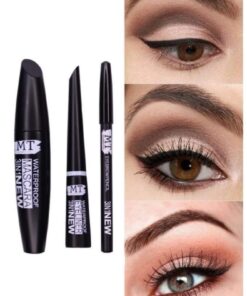 Makeuptime 3 In 1 Suya Dayanıklı Maskara & Kalem & Eyeliner Seti - Görsel 3