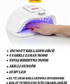 Nail Master Uv X5 Max 45 Led 150w Kalıcı Oje Ve Protez Tırnak Jel Kurutucu (NORMAL OJE KURUTMAZ) - Görsel 3