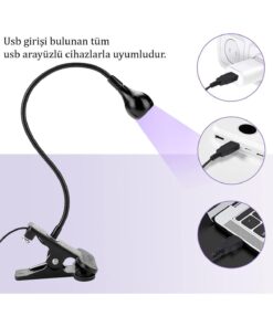 Alternative view of Genel Markalar Portatif Mandallı Mini Uv Led Lamba Manikür Tırnak Kurutucu Siyah 3w