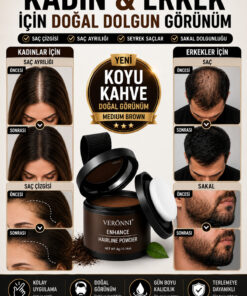 DERMAES beauty Yeni Nesil Saç Dolgunlaştırıcı Pudra Seyrek Sakal Saçlar için Saç Fiberi / Saç Ve Beyaz Kapatıcı Suda Çıkmaz KOYU KAHVE Pudra Seyrek