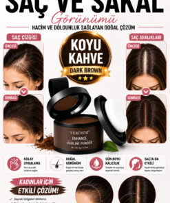 DERMAES beauty Yeni Nesil Saç Dolgunlaştırıcı Pudra Seyrek Sakal Saçlar için Saç Fiberi / Saç Ve Beyaz Kapatıcı Suda Çıkmaz KOYU KAHVE Pudra Seyrek - Görsel 3