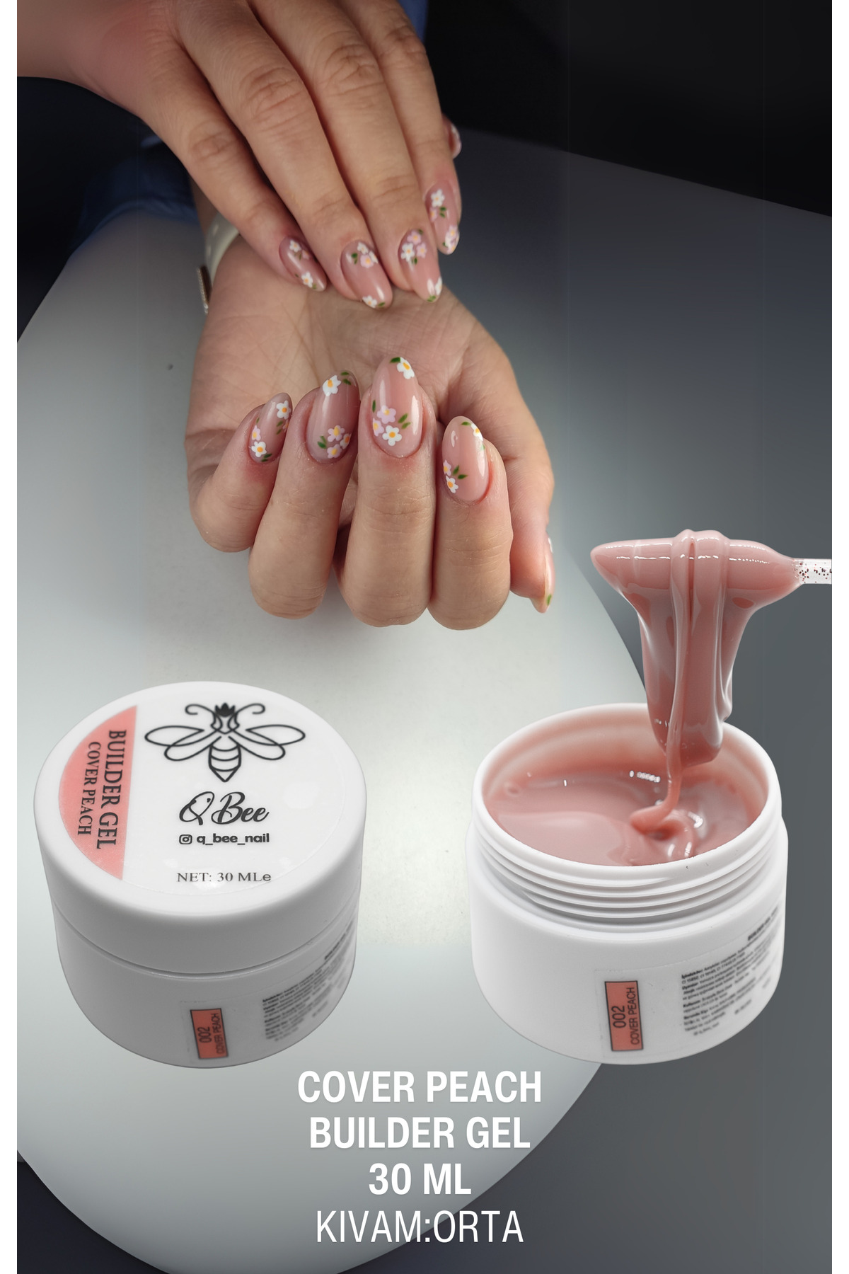 QBEE PROFESSIONAL 30Ml Protez Tırnak Jeli Builder Gel Light Pink TPO&HEMA FREE - Görsel 3