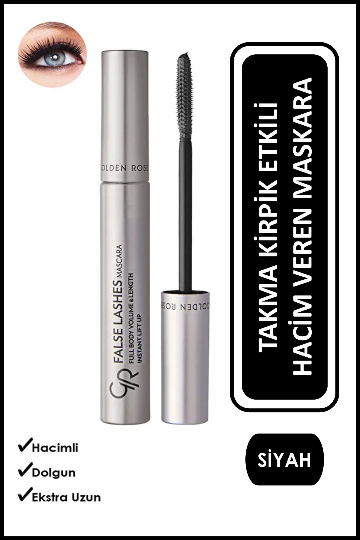 Golden Rose False Lashes Mascara - Takma Kirpik Etkili Hacim ve Uzunluk Veren Maskara